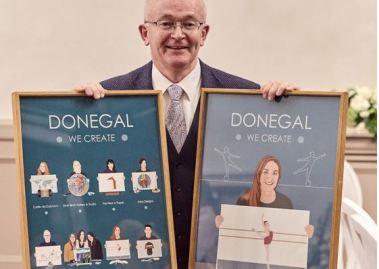 Michael Tunney & art pieces - Donegal creative business event 379x269